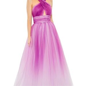 Mac Duggal Purple Halter Maxi Dress